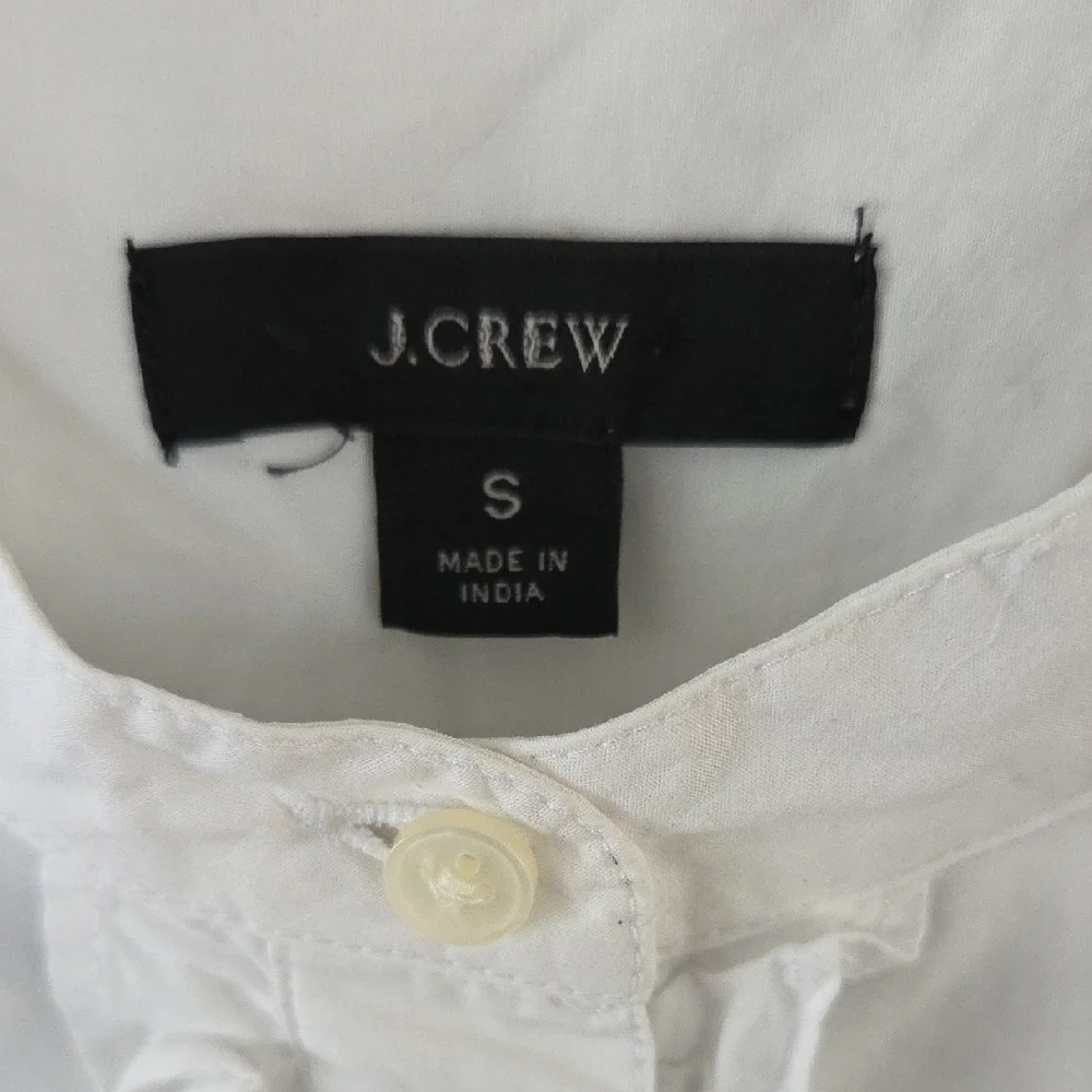 J. Crew White Button Down Shirt with Ruffles - Picture 4 of 6